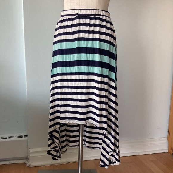 Covet striped a-line asymmetrical skirt - Picture 1 of 8